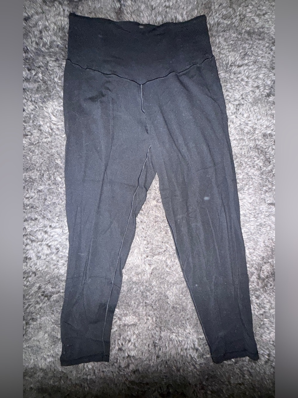 Black High-Waist Knit Leggings